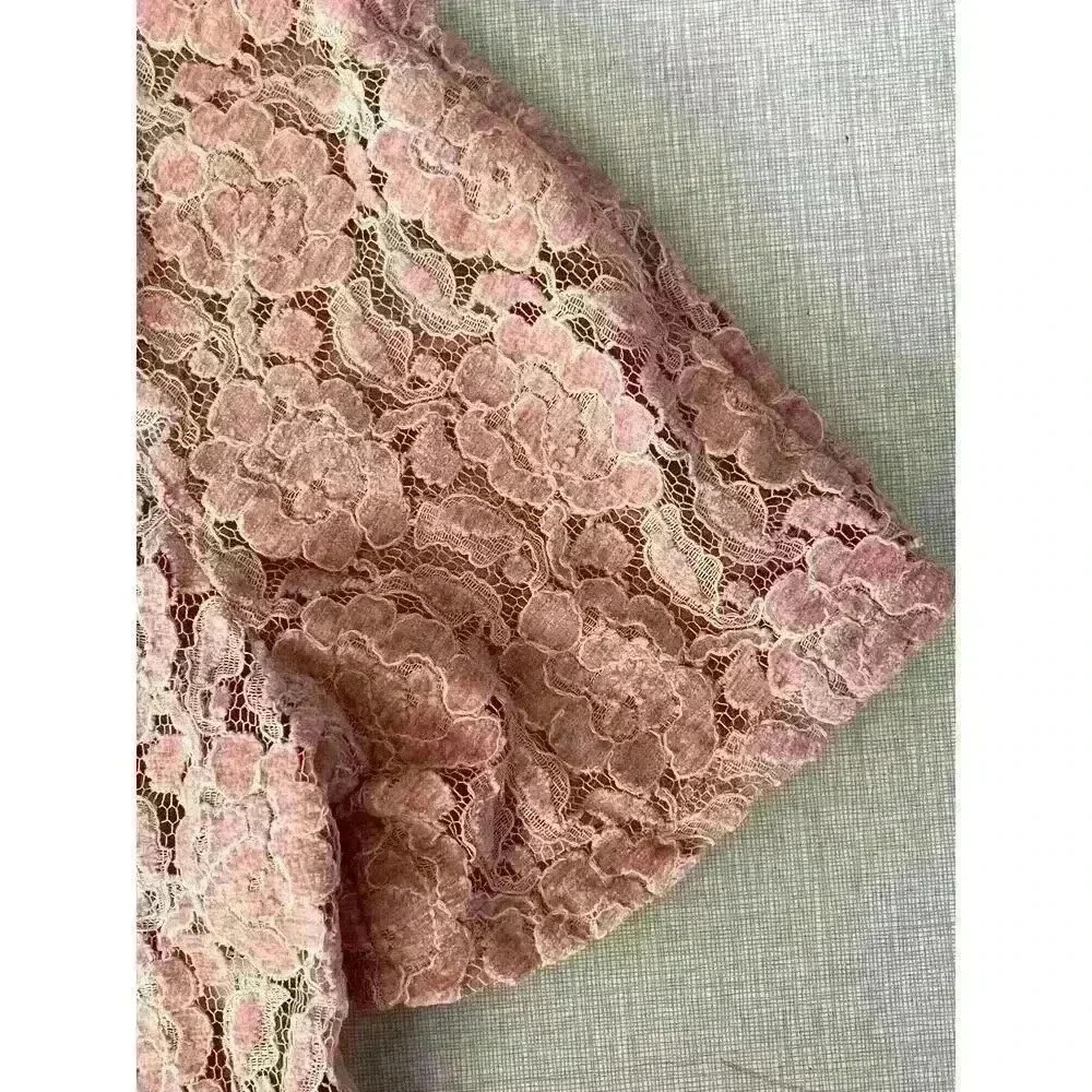 Urban Outiftters Sz SM Pink Lace Cropped Shirt Cottage Core Romantic Fairy - Picture 6 of 12